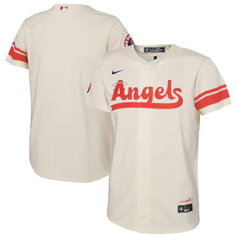 youth nike cream los angeles angels 2022 city connect repli